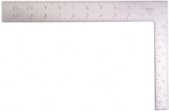 Stanley - 8" Blade Length x 1" Blade Width, 12" Base Length x 1-1/2" Base Width Steel Square - 1 Inch Wide Blade, 1-1/2 Inch Wide Base - Exact Tooling