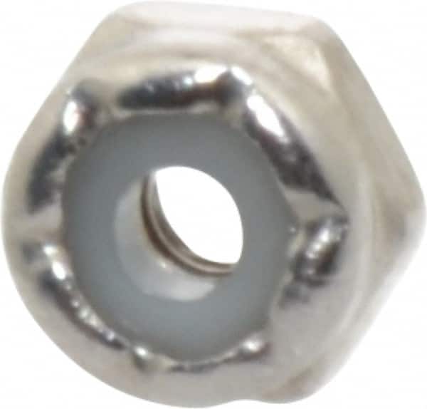 Value Collection - #4-40 UNC 18-8 Hex Lock Nut with Nylon Insert - 1/4" Width Across Flats, 5/32" High - Exact Tooling