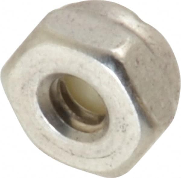 Value Collection - #6-32 UNC 18-8 Hex Lock Nut with Nylon Insert - 5/16" Width Across Flats, 3/16" High - Exact Tooling