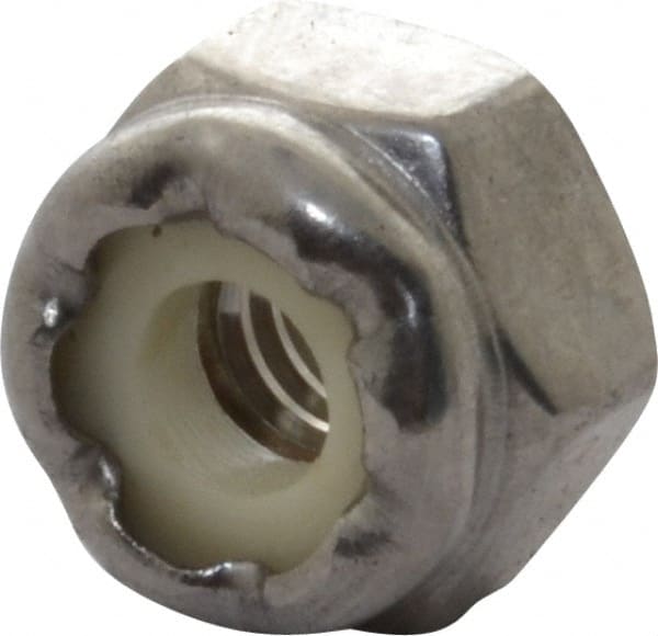 Value Collection - #8-32 UNC 18-8 Hex Lock Nut with Nylon Insert - 11/32" Width Across Flats, 15/64" High - Exact Tooling
