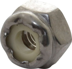 Value Collection - #8-32 UNC 18-8 Hex Lock Nut with Nylon Insert - 11/32" Width Across Flats, 15/64" High - Exact Tooling