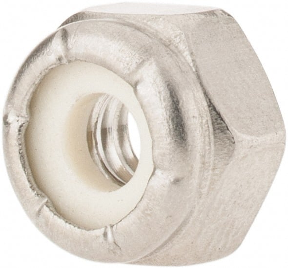 Value Collection - #10-24 UNC 18-8 Hex Lock Nut with Nylon Insert - 3/8" Width Across Flats, 1/4" High - Exact Tooling