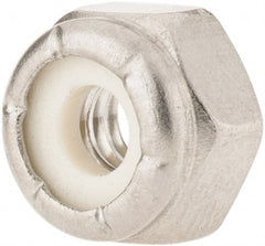 Value Collection - #10-24 UNC 18-8 Hex Lock Nut with Nylon Insert - 3/8" Width Across Flats, 1/4" High - Exact Tooling