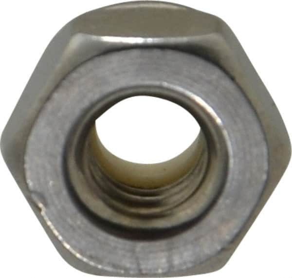 Value Collection - #10-32 UNF 18-8 Hex Lock Nut with Nylon Insert - 3/8" Width Across Flats, 1/4" High - Exact Tooling