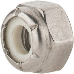 Value Collection - 1/4-20 UNC 18-8 Hex Lock Nut with Nylon Insert - 7/16" Width Across Flats, 19/64" High - Exact Tooling
