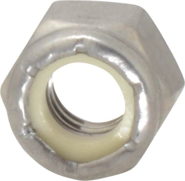 Value Collection - 5/16-18 UNC 18-8 Hex Lock Nut with Nylon Insert - 1/2" Width Across Flats, 23/64" High - Exact Tooling