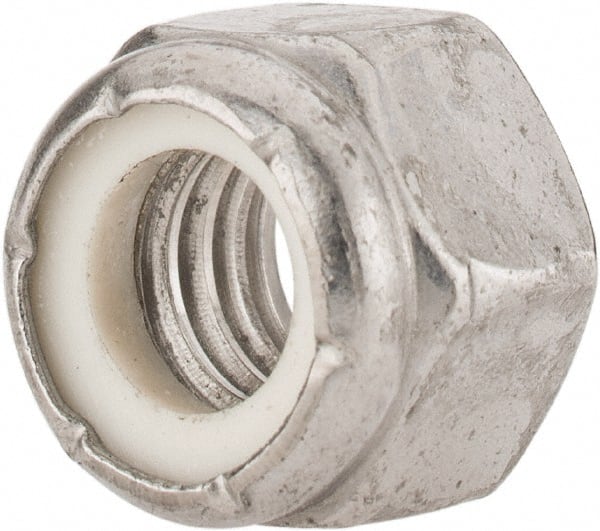 Value Collection - 3/8-16 UNC 18-8 Hex Lock Nut with Nylon Insert - 9/16" Width Across Flats, 15/32" High - Exact Tooling