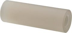 Made in USA - 0.115" ID x 1/4" OD, #4 Screw, Grade 6/6 Nylon Female Unthreaded Circuit Board Spacer - Round Body, 3/4" OAL - Exact Tooling