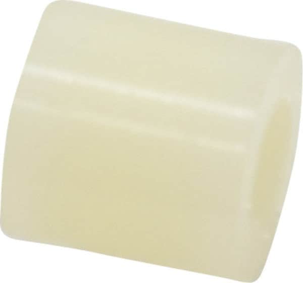 Made in USA - 0.171" ID x 3/8" OD, #8 Screw, Grade 6/6 Nylon Female Unthreaded Circuit Board Spacer - Round Body, 3/8" OAL - Exact Tooling