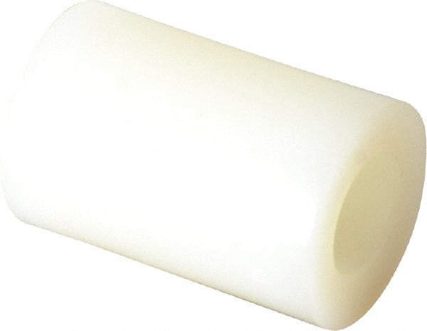 Made in USA - 0.26" ID x 1/2" OD, 1/4 Screw, Grade 6/6 Nylon Female Unthreaded Circuit Board Spacer - Round Body, 3/4" OAL - Exact Tooling