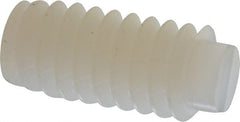 Made in USA - 1/4-20 UNC, 1/2" Length of Thread, Soft Tip Point Set Screw - Nylon - Exact Tooling