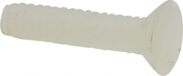Made in USA - #4-40 UNC, 1/2" OAL Slotted Drive Machine Screw - Flat Head, Grade 6/6 Nylon, Uncoated, Without Washer - Exact Tooling