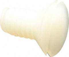 Made in USA - 1/4-20 UNC, 1/2" OAL Slotted Drive Machine Screw - Flat Head, Grade 6/6 Nylon, Uncoated, Without Washer - Exact Tooling