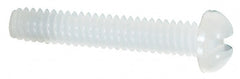Made in USA - #2-56 UNC, 1/2" Length Under Head Slotted Drive Machine Screw - Round Head, Grade 6/6 Nylon, Uncoated, Without Washer - Exact Tooling