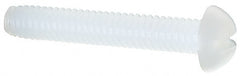 Made in USA - #8-32 UNC, 1" Length Under Head Slotted Drive Machine Screw - Round Head, Grade 6/6 Nylon, Uncoated, Without Washer - Exact Tooling