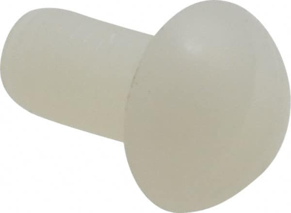 Made in USA - #10-32 UNF, 3/8" Length Under Head Slotted Drive Machine Screw - Round Head, Grade 6/6 Nylon, Uncoated, Without Washer - Exact Tooling