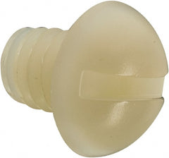 Made in USA - 1/4-20 UNC, 5/16" Length Under Head Slotted Drive Machine Screw - Round Head, Grade 6/6 Nylon, Uncoated, Without Washer - Exact Tooling