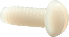 Made in USA - 1/4-20 UNC, 3/4" Length Under Head Slotted Drive Machine Screw - Round Head, Grade 6/6 Nylon, Uncoated, Without Washer - Exact Tooling