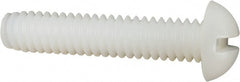 Made in USA - 1/4-20 UNC, 1-1/4" Length Under Head Slotted Drive Machine Screw - Round Head, Grade 6/6 Nylon, Uncoated, Without Washer - Exact Tooling