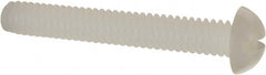 Made in USA - 1/4-20 UNC, 1-3/4" Length Under Head Slotted Drive Machine Screw - Round Head, Grade 6/6 Nylon, Uncoated, Without Washer - Exact Tooling