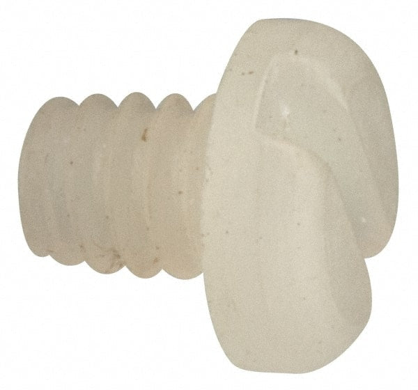 Made in USA - #2-56 UNC, 3/32" Length Under Head Slotted Drive Machine Screw - Pan Head, Grade 6/6 Nylon, Uncoated, Without Washer - Exact Tooling