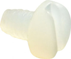 Made in USA - #2-56 UNC, 1/8" Length Under Head Slotted Drive Machine Screw - Pan Head, Grade 6/6 Nylon, Uncoated, Without Washer - Exact Tooling