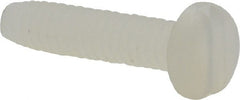 Made in USA - #2-56 UNC, 3/8" Length Under Head Slotted Drive Machine Screw - Pan Head, Grade 6/6 Nylon, Uncoated, Without Washer - Exact Tooling