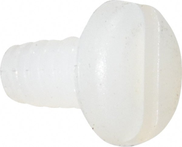 Made in USA - #4-40 UNC, 3/16" Length Under Head Slotted Drive Machine Screw - Pan Head, Grade 6/6 Nylon, Uncoated, Without Washer - Exact Tooling