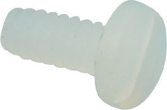 Made in USA - #4-40 UNC, 1/4" Length Under Head Slotted Drive Machine Screw - Pan Head, Grade 6/6 Nylon, Uncoated, Without Washer - Exact Tooling