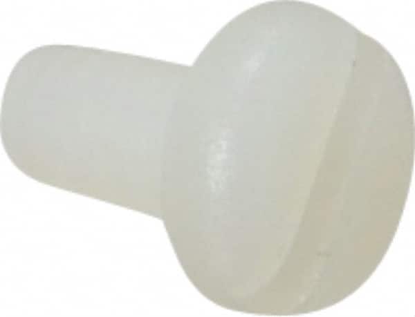 Made in USA - #6-32 UNC, 1/4" Length Under Head Slotted Drive Machine Screw - Pan Head, Grade 6/6 Nylon, Uncoated, Without Washer - Exact Tooling