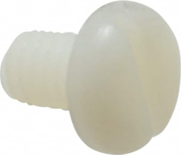 Made in USA - 1/4-20 UNC, 3/8" Length Under Head Slotted Drive Machine Screw - Pan Head, Grade 6/6 Nylon, Uncoated, Without Washer - Exact Tooling