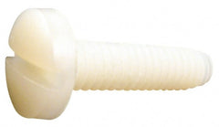 Made in USA - #4-40 UNC, 5/8" Length Under Head Slotted Drive Machine Screw - Binding Head, Grade 6/6 Nylon, Uncoated, Without Washer - Exact Tooling