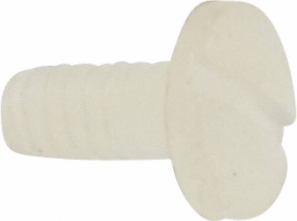 Made in USA - #2-56 UNC, 3/16" Length Under Head Slotted Drive Machine Screw - Binding Head, Grade 6/6 Nylon, Uncoated, Without Washer - Exact Tooling