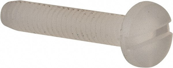 Made in USA - #2-56 UNC, 1/2" Length Under Head Slotted Drive Machine Screw - Binding Head, Grade 6/6 Nylon, Uncoated, Without Washer - Exact Tooling
