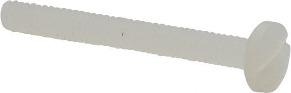 Made in USA - #2-56 UNC, 3/4" Length Under Head Slotted Drive Machine Screw - Binding Head, Grade 6/6 Nylon, Uncoated, Without Washer - Exact Tooling
