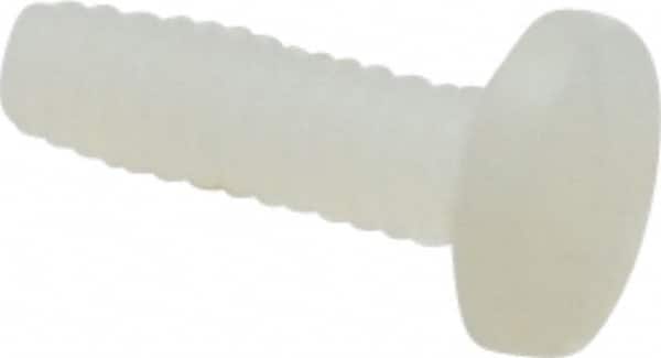 Made in USA - #4-40 UNC, 3/8" Length Under Head Slotted Drive Machine Screw - Binding Head, Grade 6/6 Nylon, Uncoated, Without Washer - Exact Tooling