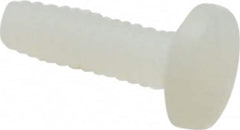 Made in USA - #4-40 UNC, 3/8" Length Under Head Slotted Drive Machine Screw - Binding Head, Grade 6/6 Nylon, Uncoated, Without Washer - Exact Tooling
