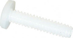 Made in USA - #4-40 UNC, 1/2" Length Under Head Slotted Drive Machine Screw - Binding Head, Grade 6/6 Nylon, Uncoated, Without Washer - Exact Tooling