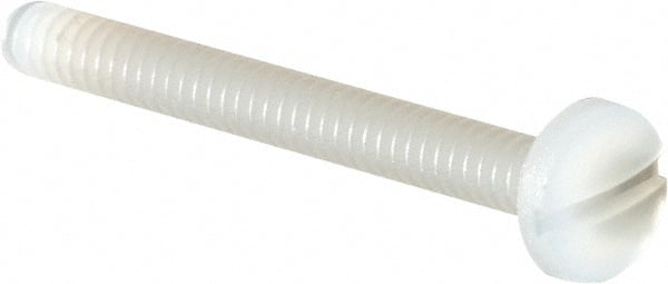 Made in USA - #4-40 UNC, 1" Length Under Head Slotted Drive Machine Screw - Binding Head, Grade 6/6 Nylon, Uncoated, Without Washer - Exact Tooling