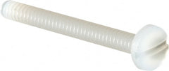 Made in USA - #4-40 UNC, 1" Length Under Head Slotted Drive Machine Screw - Binding Head, Grade 6/6 Nylon, Uncoated, Without Washer - Exact Tooling