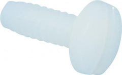 Made in USA - #6-32 UNC, 3/8" Length Under Head Slotted Drive Machine Screw - Binding Head, Grade 6/6 Nylon, Uncoated, Without Washer - Exact Tooling