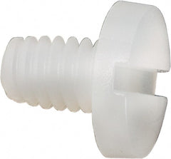 Made in USA - #8-32 UNC, 1/4" Length Under Head Slotted Drive Machine Screw - Binding Head, Grade 6/6 Nylon, Uncoated, Without Washer - Exact Tooling