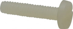 Made in USA - #8-32 UNC, 3/4" Length Under Head Slotted Drive Machine Screw - Binding Head, Grade 6/6 Nylon, Uncoated, Without Washer - Exact Tooling