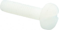 Made in USA - #10-32 UNF, 3/4" Length Under Head Slotted Drive Machine Screw - Binding Head, Grade 6/6 Nylon, Uncoated, Without Washer - Exact Tooling