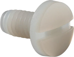 Made in USA - 1/4-20 UNC, 1/2" Length Under Head Slotted Drive Machine Screw - Binding Head, Grade 6/6 Nylon, Uncoated, Without Washer - Exact Tooling