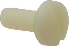 Made in USA - 1/4-20 UNC, 5/8" Length Under Head Slotted Drive Machine Screw - Binding Head, Grade 6/6 Nylon, Uncoated, Without Washer - Exact Tooling