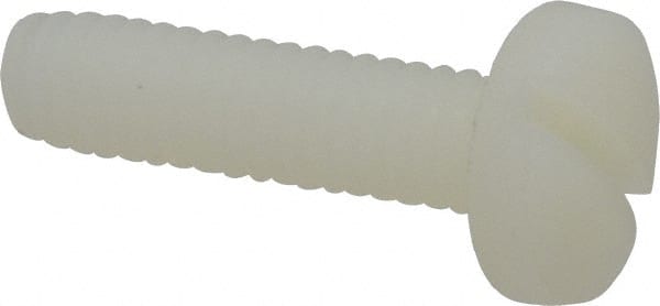 Made in USA - 1/4-20 UNC, 1" Length Under Head Slotted Drive Machine Screw - Binding Head, Grade 6/6 Nylon, Uncoated, Without Washer - Exact Tooling