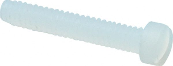 Made in USA - #2-56 UNC, 1/2" Length Under Head Slotted Drive Machine Screw - Fillister Head, Grade 6/6 Nylon, Uncoated, Without Washer - Exact Tooling