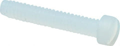 Made in USA - #2-56 UNC, 1/2" Length Under Head Slotted Drive Machine Screw - Fillister Head, Grade 6/6 Nylon, Uncoated, Without Washer - Exact Tooling