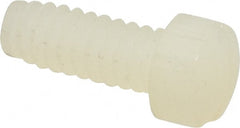 Made in USA - #6-32 UNC, 3/8" Length Under Head Slotted Drive Machine Screw - Fillister Head, Grade 6/6 Nylon, Uncoated, Without Washer - Exact Tooling